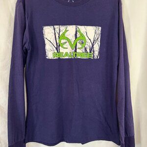 Realtree Northern Outpost Camo Antlers Long Sleeve T-Shirt Men’s Medium Purple